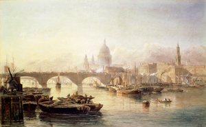 Catedral de San Pablo y Puente de Londres, siglo XIX